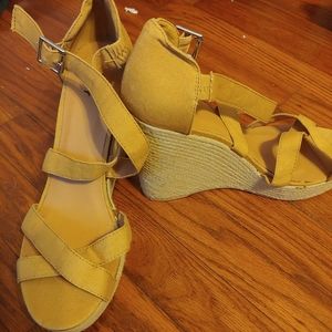 Adorable tan colored wedges